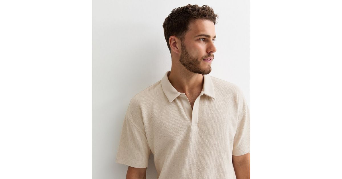 Men's Plus Size Polo Collar Textured Knit Top