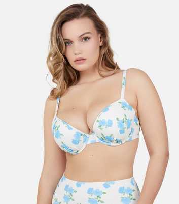 Peek & Beau  Blue Floral Fuller Bust Bikini Top 