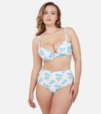 Peek & Beau  Blue Floral Fuller Bust Bikini Top New Look