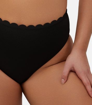 Scalloped high waisted bikini bottoms on sale