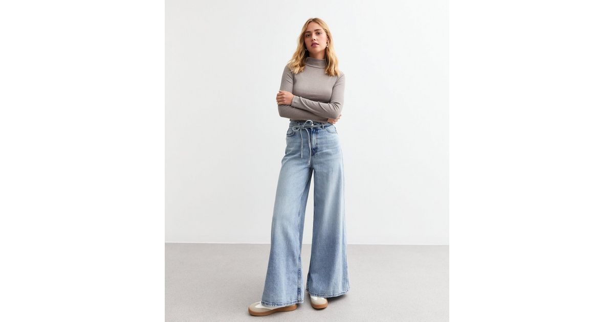 Pale Blue Palazzo Wide Leg Jeans New Look