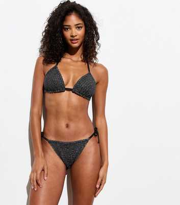 Black Crochet Tie Side Bikini Bottoms