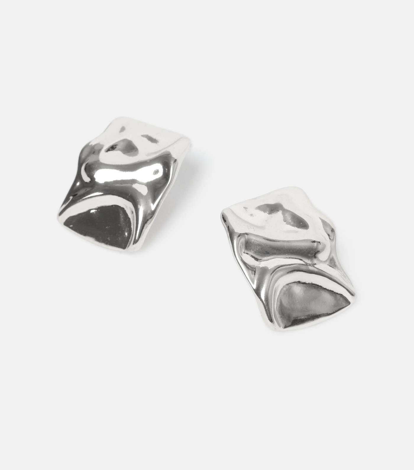 Freedom Silver Molten Stud Earrings Image 3