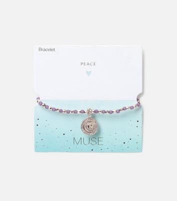 Muse Purple Celestial Charm Beaded Bracelet New Look