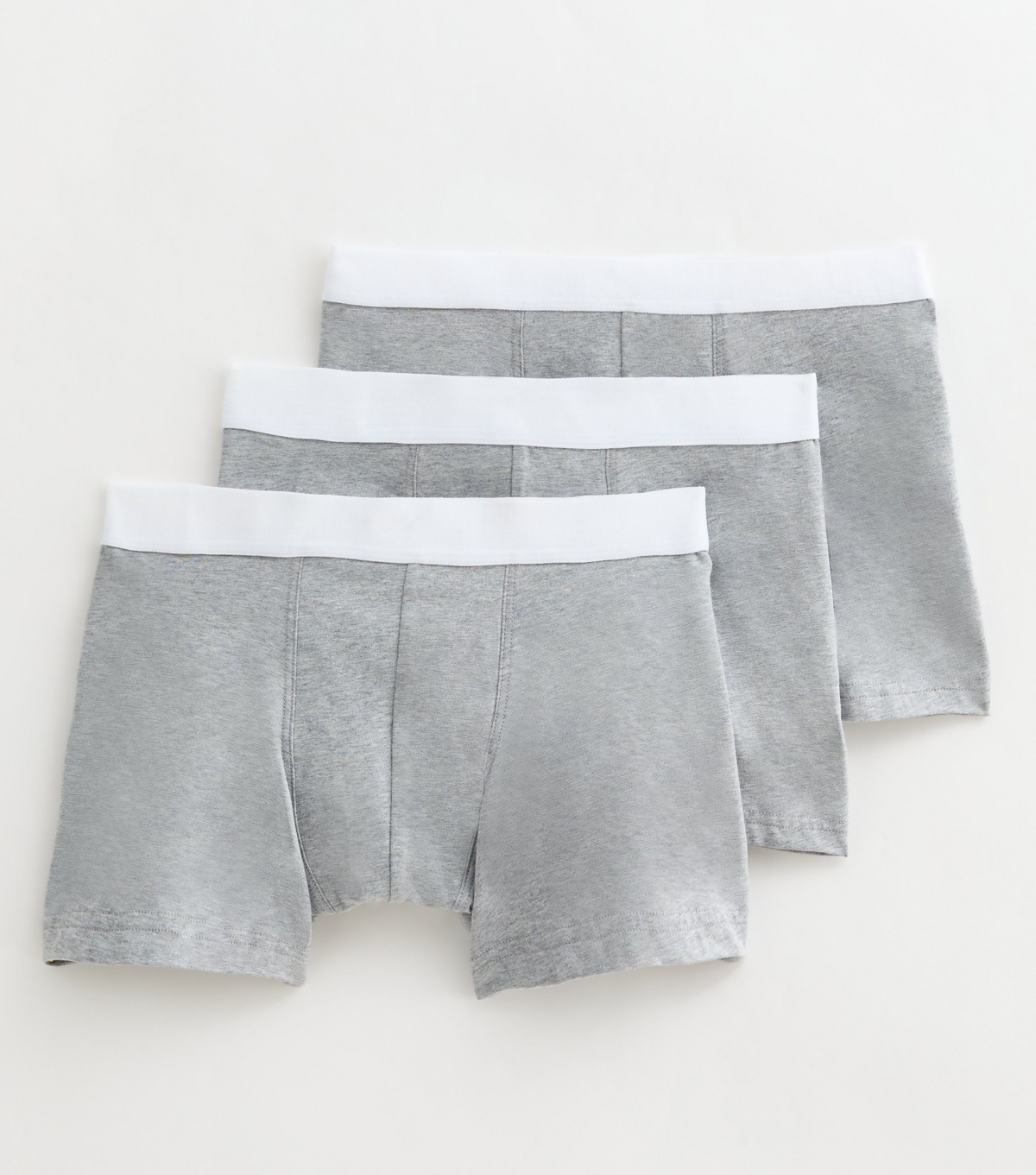 Men's 3 Pack of Grey Boxer Trunks New Look