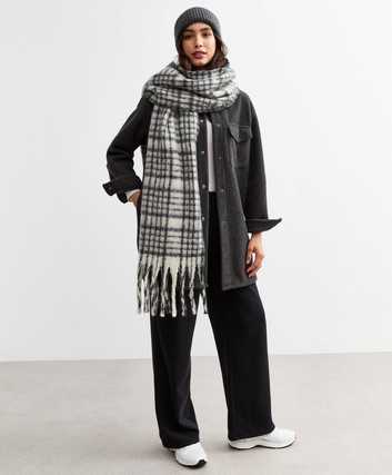 White Checked Scarf