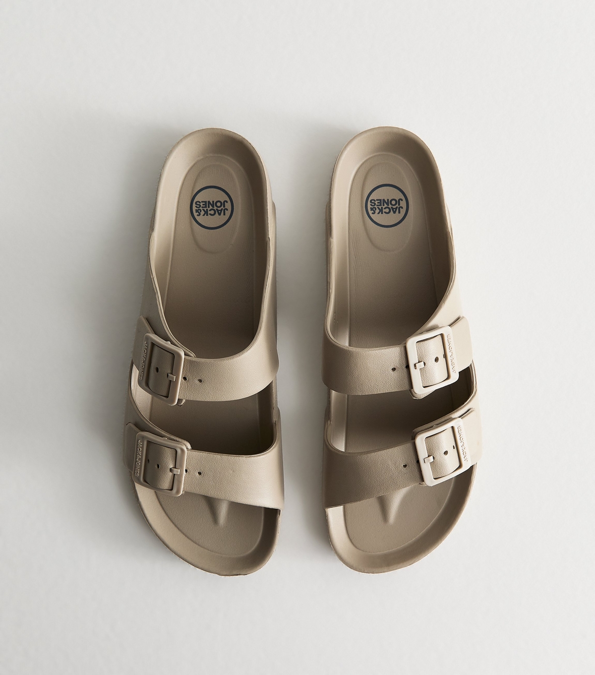 Men's Light Brown Faux Leather Buckled Strap Sandals Jack & Jones New Look