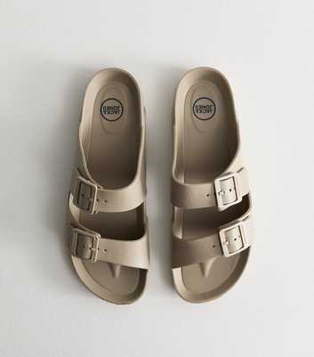 Jack & Jones Light Brown Faux Leather Buckled Strap Sandals