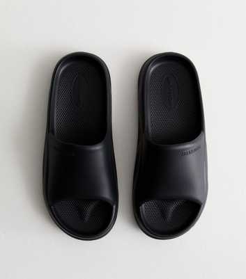 Jack & Jones Black Moulded Slider Sandals 