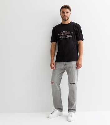 Jack & Jones Grey Ripped-Knee Relaxed-Fit Jeans