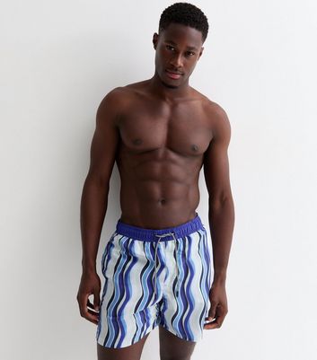 Jack Jones Blue Wave Print Swim Shorts New Look