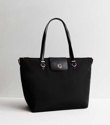 Black Multi-Strap Zip Top Tote Bag