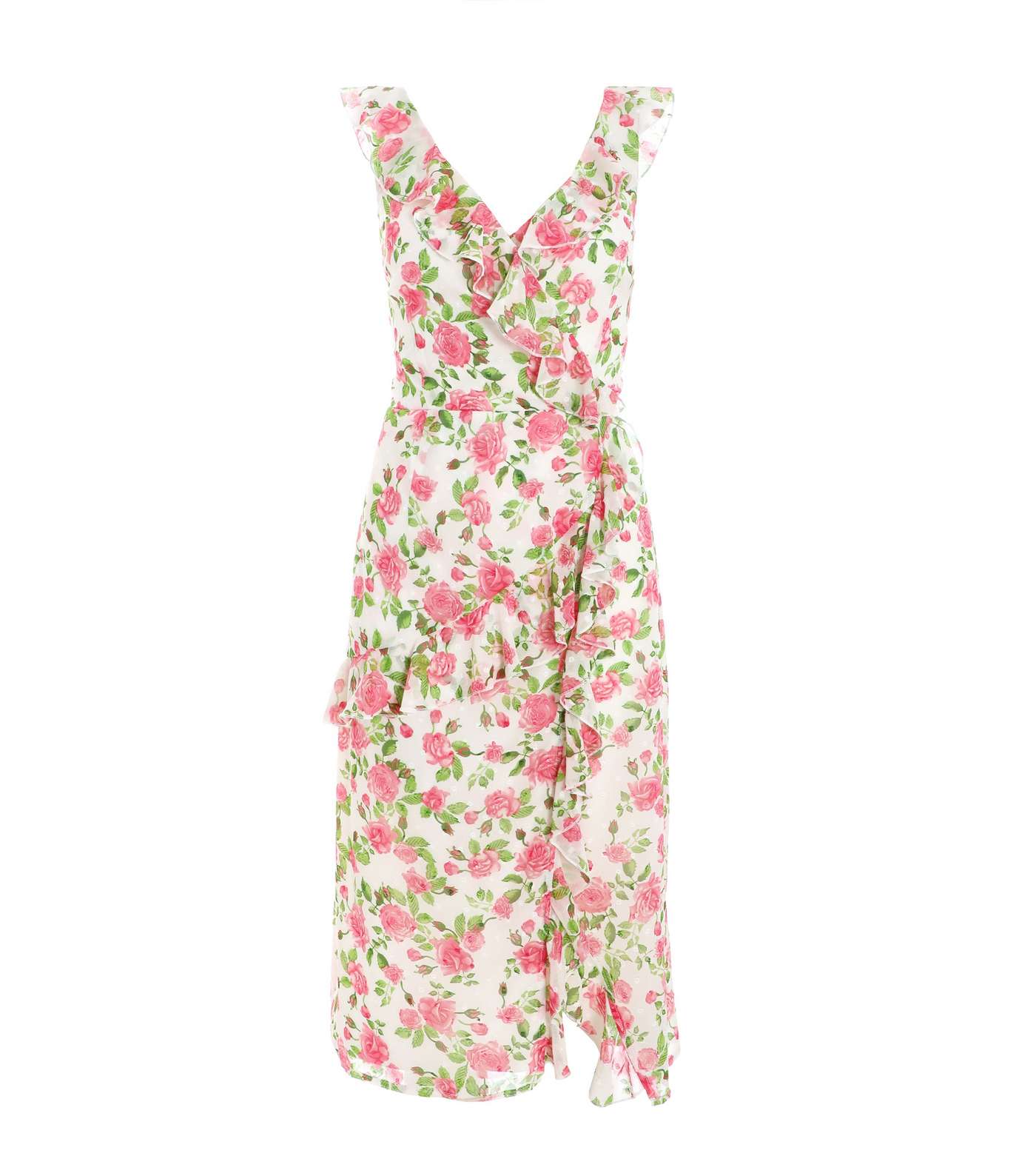 QUIZ Floral Wrap Midi Dress  Image 4
