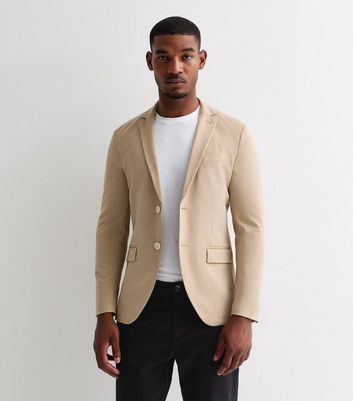 Jack Jones Camel Slim Stretch Blazer New Look