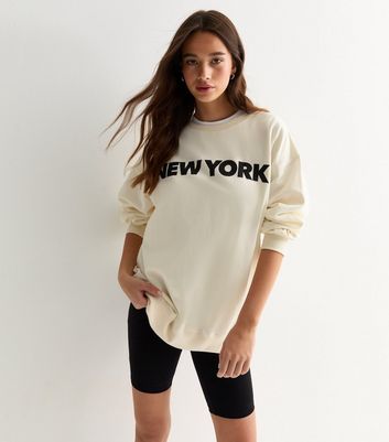 Off White New York Oversized Sweatshirt New Look