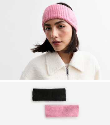 Pack Of 2 Rib Knitted Headbands