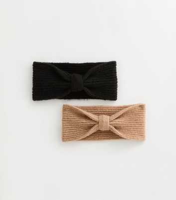 Pack of 2 Knitted Knot Stretch Headbands