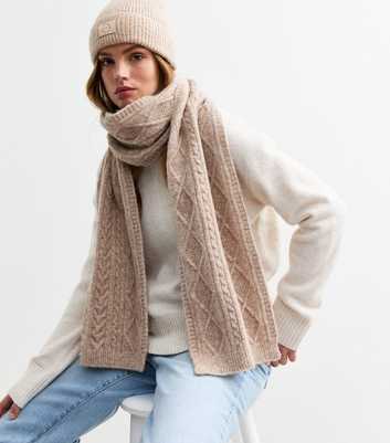 Mink Cable Knit Scarf