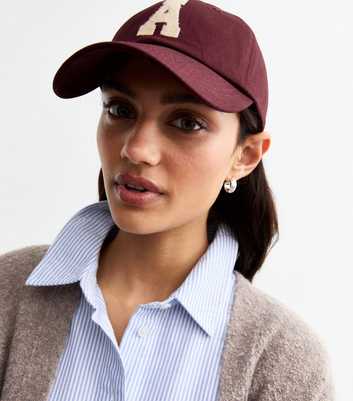 Burgundy Collegiate Varsity Letter A Cap 