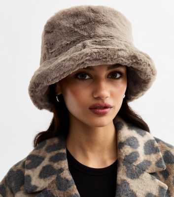 Light Brown Faux Fur Bucket Hat