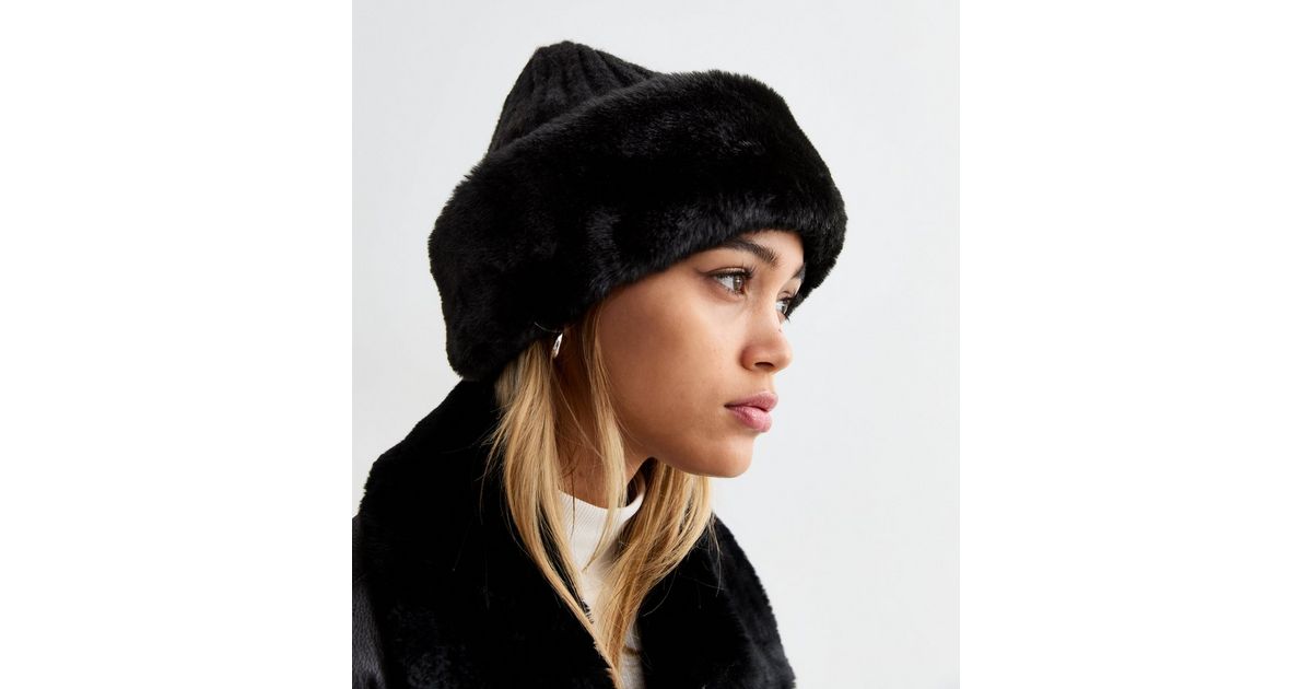 Rabbit fur Black‎ Knit Hat Beanie with Rhinestone Flower Accent Women\'s Fashion Luxury rhinestone Letters Fashion Winter hats for men and  main image 2