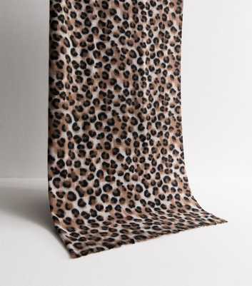 Brown Leopard Print Scarf