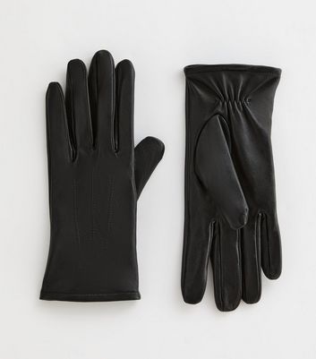 Black Leather Gloves New Look