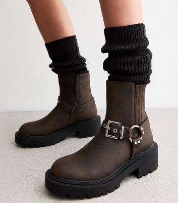 Black Chunky Rib Knit Leg Warmers