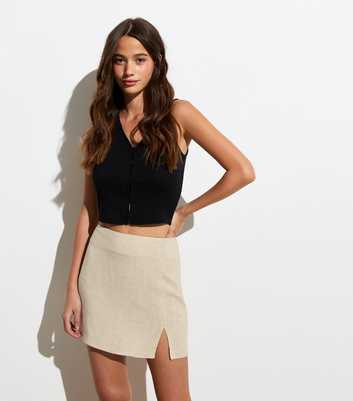 Stone Split Hem Mini Skirt