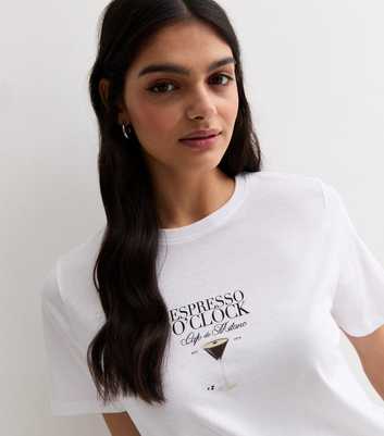 White Espresso Logo Cotton T-Shirt