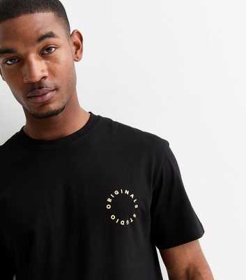 Jack & Jones Black Cotton Graphic Back T-Shirt