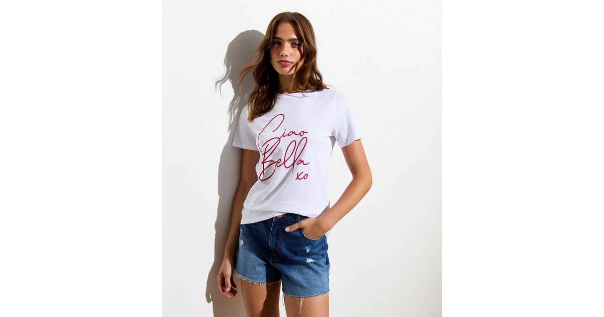 White Ciao Bella t shirt main image 1