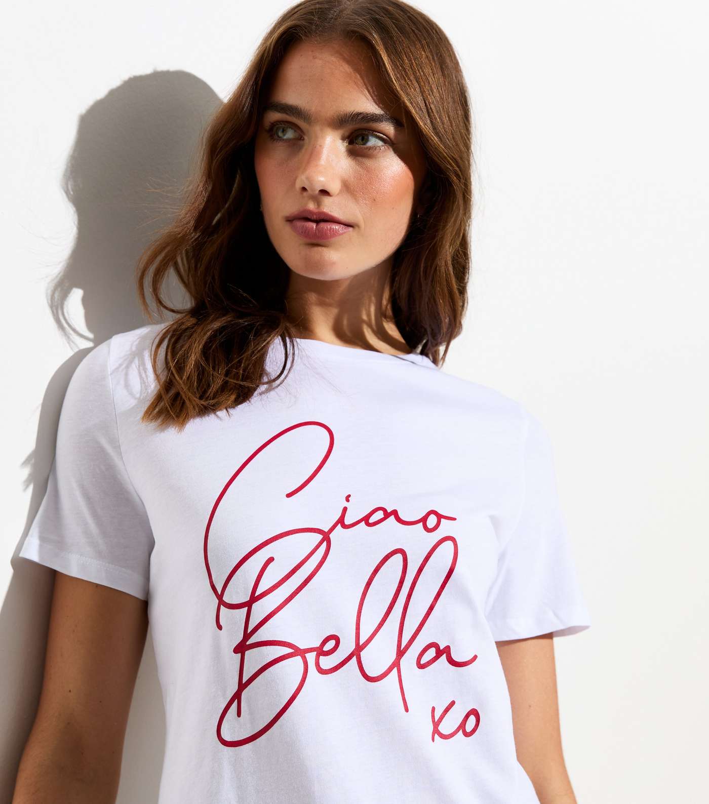 White Ciao Bella Logo Girlfriend T-Shirt Image 2