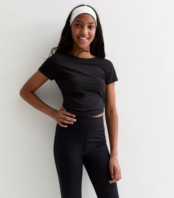 Girls Black Slinky Stretch Square Back Top | New Look