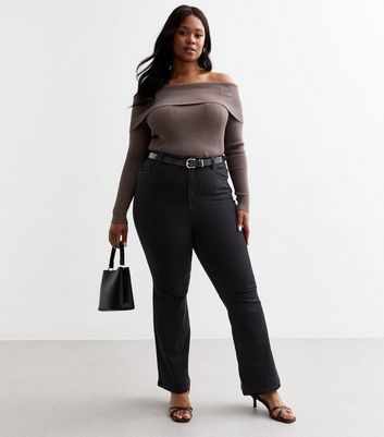 Curves Black Bootcut Jeans New Look