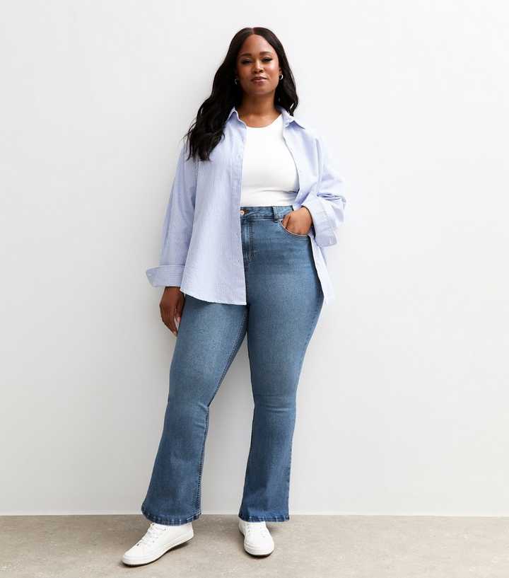 Curves Blue Bootcut Jeans 
