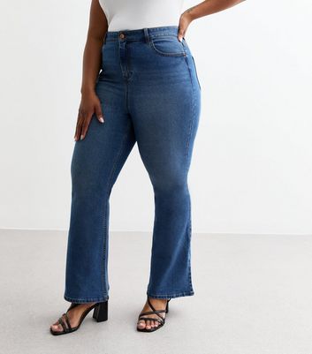 Curves Blue Bootcut Jeans New Look