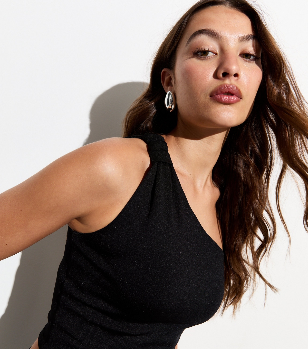 Women's Black One Shoulder Crop Top New Look