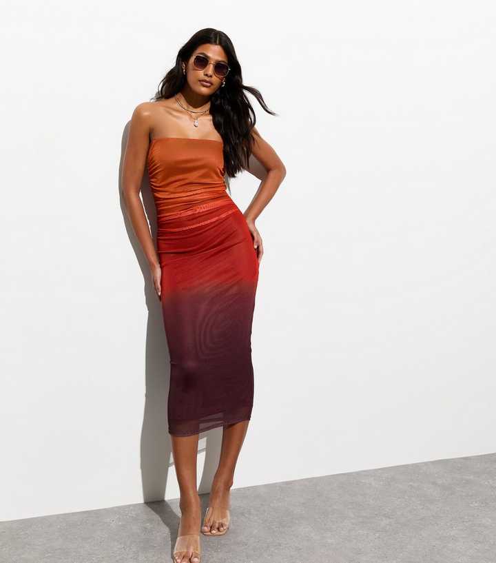 moon river orange dress Moon River Ribbed Bodice Maxi Dress