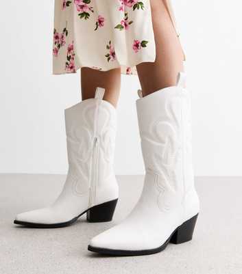 Public Desire Calabasas White Cowboy Boots