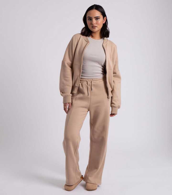 Urban Bliss Stone Zip Bomber and Wide Leg Jogger Set 
