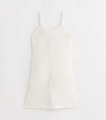 915 Off White Cotton Crochet Beach Dress
