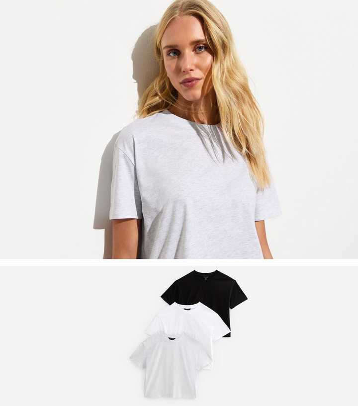 3 Pack of Soft Cotton Boxy T-Shirts