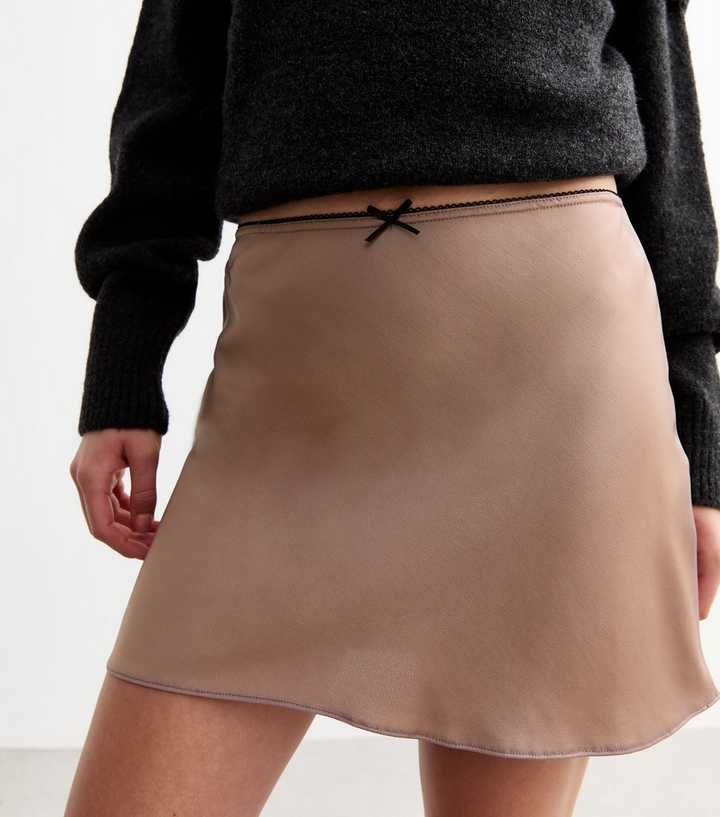 Satin Skirt Short Flowy Mini Skirt Womens High Waisted Satin Mini