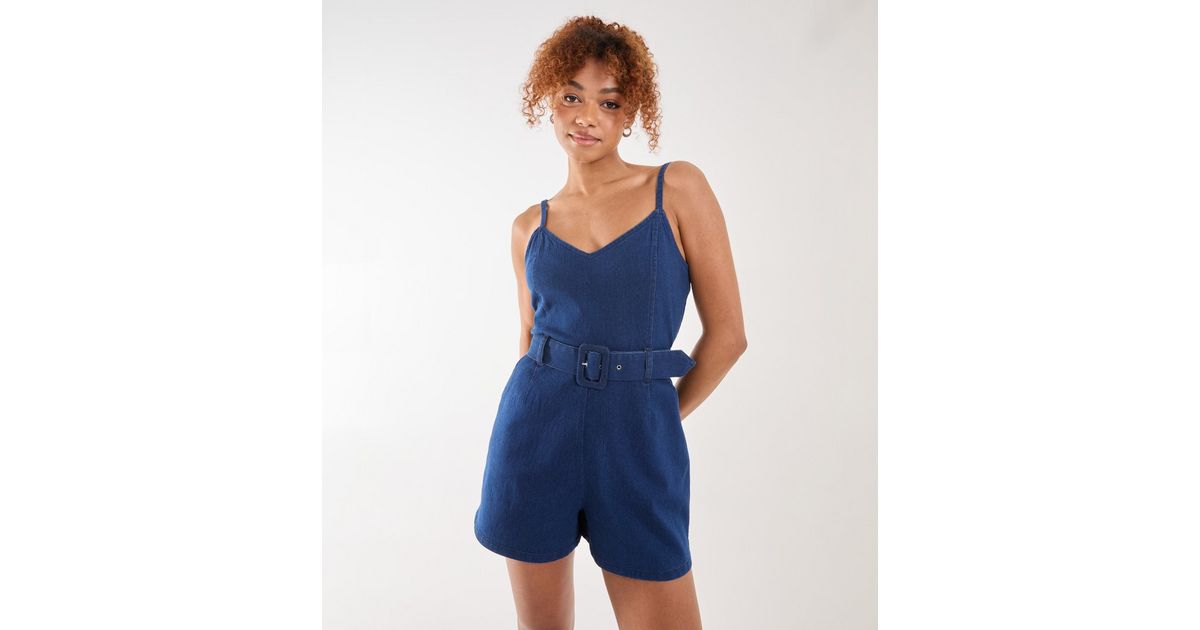 RAQUEL PINK DENIM PLAYSUIT