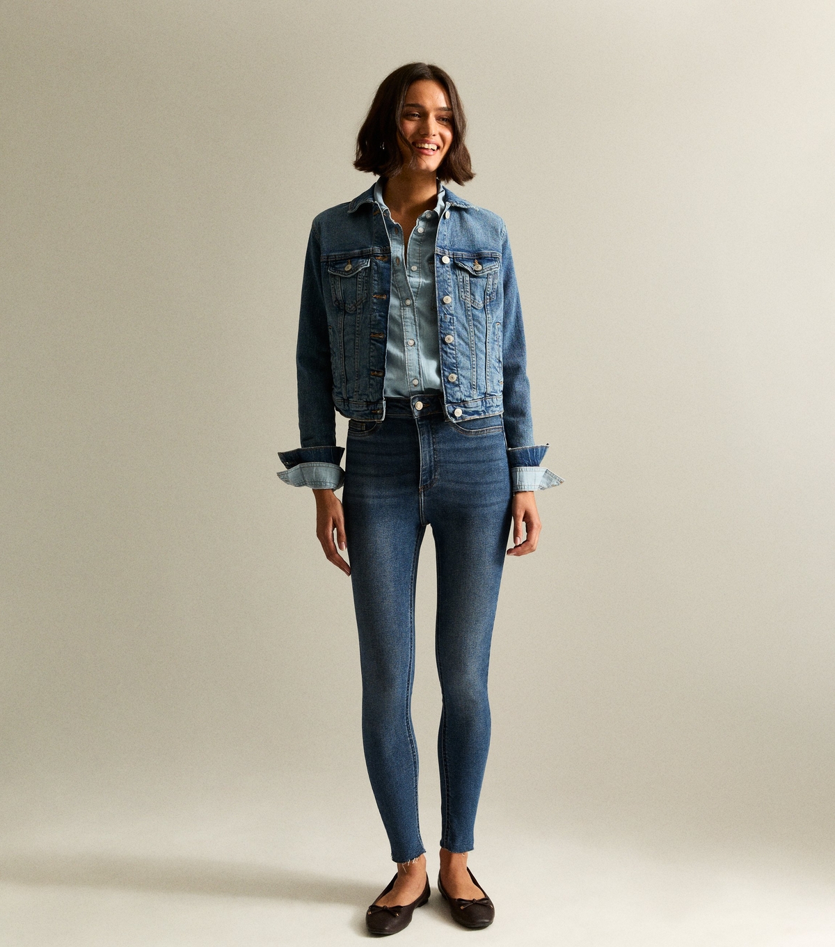 Women's Blue Hallie Disco Frayed Hem Super Skinny Jeans New Look