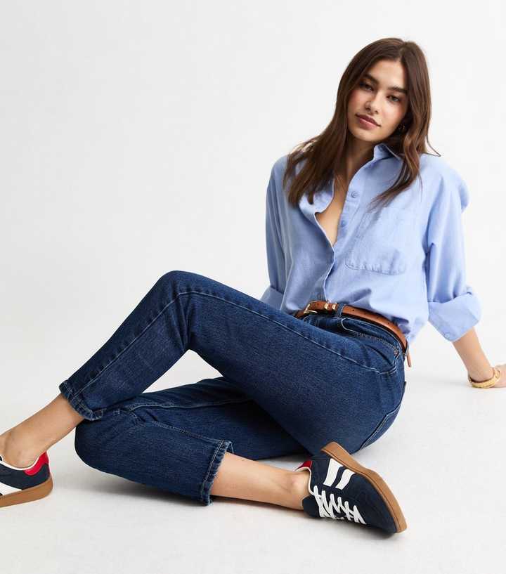 Blue Hannah Ankle Grazer Straight Leg Jeans