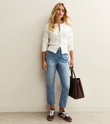 Blue Petite Straight Leg Jeans New Look