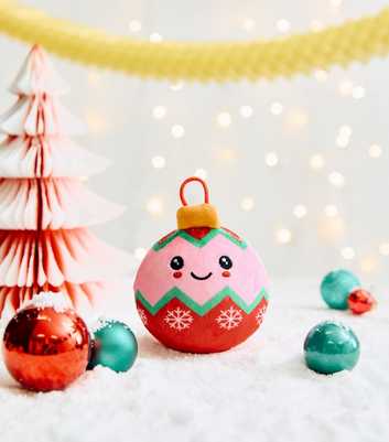 Pink Christmas Smiley Face Bauble 