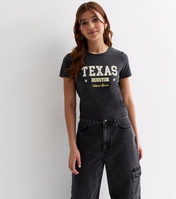 Dark Grey Texas Slogan Baby T-Shirt New Look